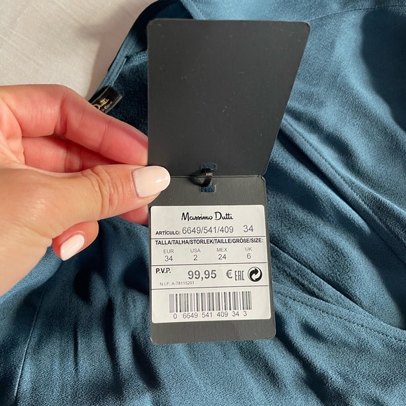 Massimo Dutti Maxi dress Blue Never wore size 34 - Picture 9 of 11